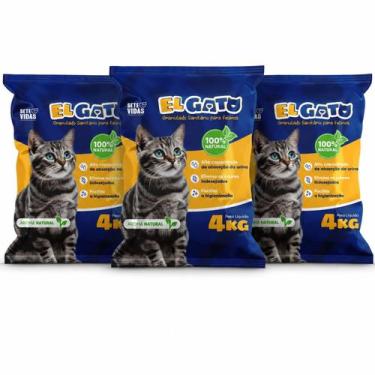Imagem de Areia Higienica El Gato 100% Natural Alta Absorção Antiodor -, 3un