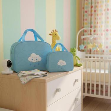 Imagem de Kit Bolsa e Frasqueira Maternidade Bebê Nuvem Alegria - SATUKO, AZUL B