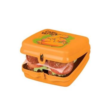Imagem de Porta sanduíche infantil quadrado laranja capivaras - TUPPERWARE