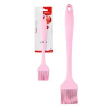 Imagem de Pincel culinário de silicone rosa wellmix - 25,5cm