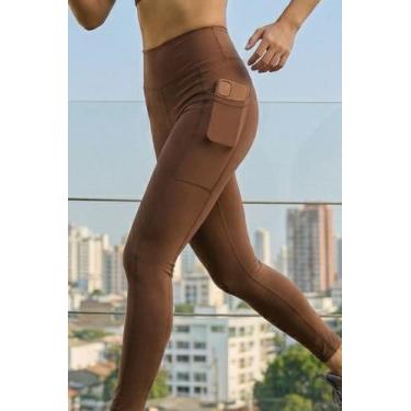 Imagem de Calça Legging Fitness Bolso Lateral Polo Wear Marrom Escuro, Marrom, G