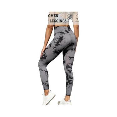 Imagem de Leggings Femininas De Cintura Alta Tie Dye Super Macias E Não Transpar