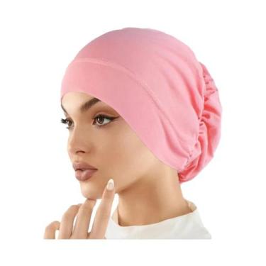 Imagem de Hijab Muçulmano De Cor Sólida Para Mulheres, Turbante Macio E Elástico