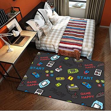 Imagem de Tapetes para área da vida dos jogos, tapete antiderrapante para controle de jogadores/decoração de sala de jogos, tapete de casa, tapete para crianças, tapete para ambientes internos e externos, 160 x 230 cm/63 x 91