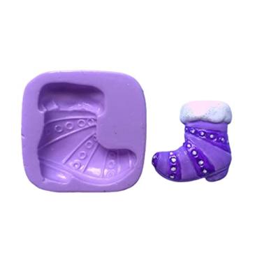 Imagem de Confeitaria dos moldes, F829 MOLDE DE SILICONE BOTA NATAL CONFEITARIA ARTESANATO