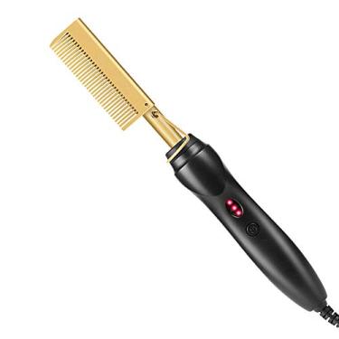 Imagem de BUYTER Alisador de Cabelo Escova de Cobre Ferro de Cobre Molhado e Seco Penteado Elétrico de Cabelo Liso Perm Hot Comb