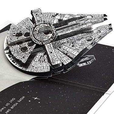 Imagem de Hallmark Cartão Pop Up Signature Paper Wonder Star Wars para Dia dos Pais ou Aniversário (Millennium Falcon)