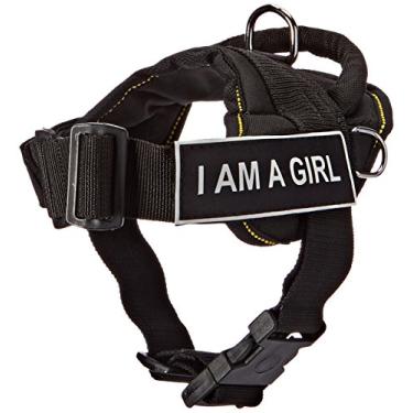 Imagem de Arreio DT Fun I Am A Girl, preto com acabamento amarelo, PPP - Tamanho da circunferência: 45,7 cm a 55,8 cm