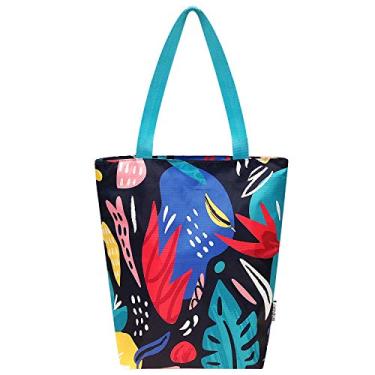 Imagem de Wrapables Bolsa de viagem Carryall Shopping com poliéster Ripstop durável - dobrável, à prova d'água e com certificação OEKO-TEX, pequena, retrô escuro