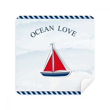 Imagem de Veleiro Ocean Love Sea Sailing Blue Glasses pano de limpeza de tela de telefone limpador de tela de camurça 2 peças