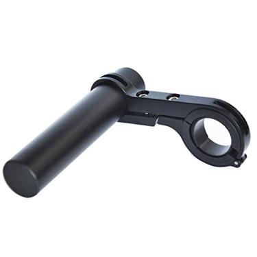 Imagem de UPANBIKE Extensor de guidão de bicicleta, extensão de suporte de liga de alumínio para montagem de velocímetro de bicicleta, suporte de lâmpada de farol (preto, grampo único de 10 cm)