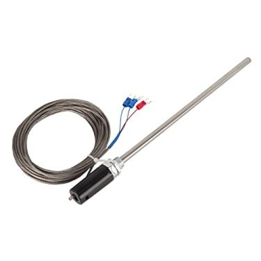 Imagem de Sensor de temperatura, resistente ao calor de aço inoxidável responsivo M12 Sonda Termopar Plugue de 200 mm para máquinas (5 m)