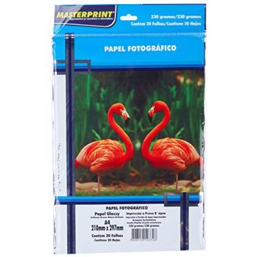 Imagem de Papel Fotográfico Inkjet A4 Gloss Pacote com 20, Masterprint, 302010005, Branco, 230g