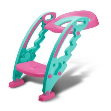 Imagem de Assento Com Redutor Escada Vaso Trono Troninho Infantil Rosa Multikids
