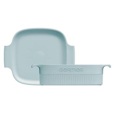 Imagem de Travessa Quadrada de Porcelana 21x21cm Azul Vintage Germer