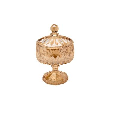 Imagem de Bomboniere de Cristal c/ Pé Louise Âmbar 22,5 cm - Wolff