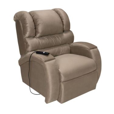 Imagem de Poltrona do Papai Retrátil com Controle Imperial Império Estofados Suede Chocolate