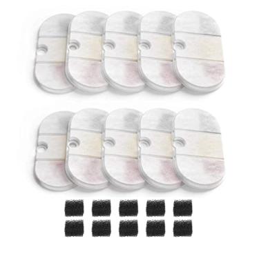 Imagem de SAMANIJA Pacote com 10 filtros de substituição, compatível com PETLIBRO 2,012.8 g/2,1L fonte de água para gatos dispensador de água para cães