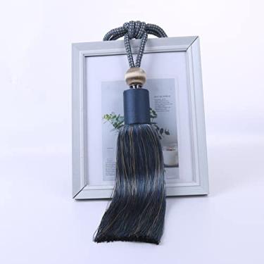 Imagem de Suportes de cortina prendedores de cortina simples cortina pendurada bola de poliéster borla alça de corda, T8,2 PCS