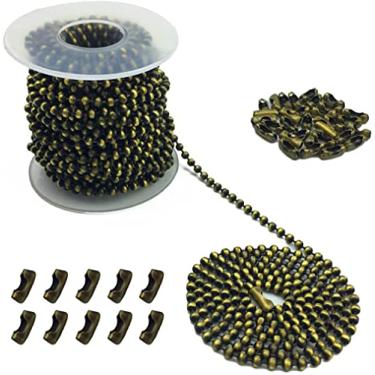 Imagem de Hyamass Corrente com contas de 3,2 mm de 10 jardas - Extensor de corrente de puxar para ventilador de teto de aço inoxidável para luzes, etiquetas de cachorro e chaveiros com 30 conectores (fabricação