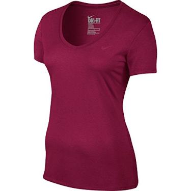 Imagem de Nike Camiseta feminina de treinamento Legend 2.0 gola V, vermelho nobre, G