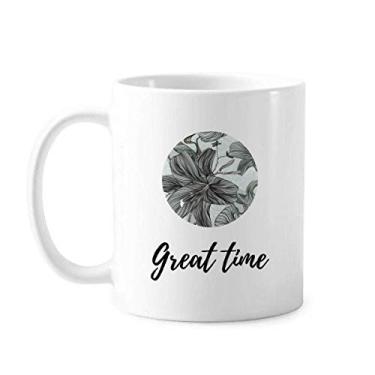 Imagem de Lily Desenho Arte Planta Flor Caneca Cerâmica Café Porcelana Utensílios de Mesa