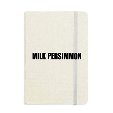 Imagem de Caderno de leite caqui alimentos vegetais capa dura diário clássico presente A5