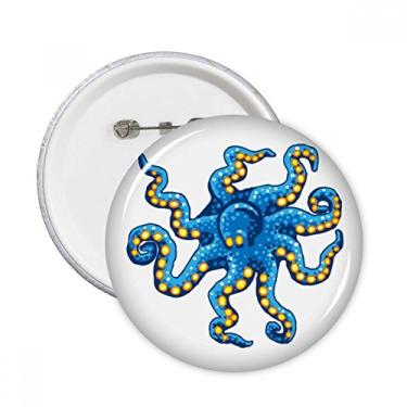 Imagem de Azul polvo marinho padrão de desenho animado pinos redondos crachá botão decoração acessório 5 peças