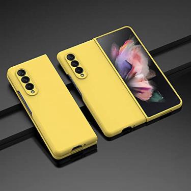 Imagem de Capa de PC fosca fina e leve para Samsung Galaxy Z Fold4 Fold 4 5G Fold3 Fold 3 2 Fold2 Zfold4 Anti-Knock Phone Bag, amarelo, para Samsung Z Fold 3