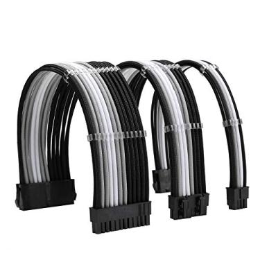 Imagem de Formulamod Kit de cabo de alimentação de extensão de manga 18AWG ATX 24P+ EPS 8-P+PCI-E8-P com pentes para PSU para placa-mãe/GPU Fm-NCK3 (preto prata branco)