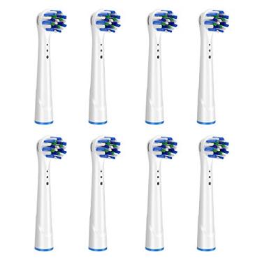 Imagem de Cabeças de escova de dentes de reposição,8 unidades/conjunto de cabeças de escova de dentes de substituição compatíveis com escova de dentes elétrica Braun Cabeças de escova de cuidado de goma