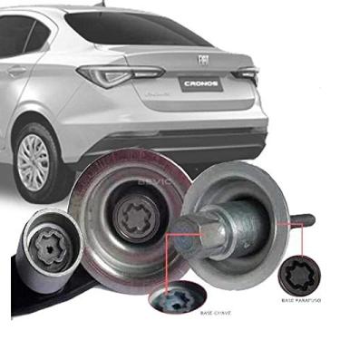 Imagem de Trava Antifurto Anti Roubo Estepe Fiat Cronos 2018 Em Diante Sparelock Com Mais de 10.000 Segredos FT12