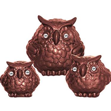 Imagem de Trio De Corujas Fofa G, M E Peq Ceramicas Pegorin Cobre