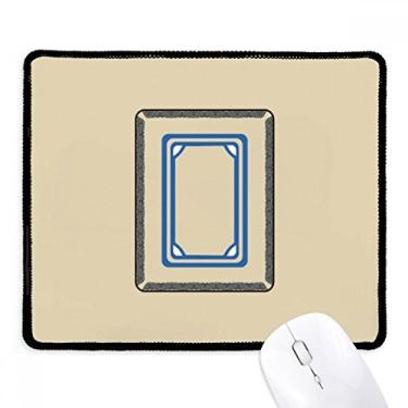 Imagem de Mousepad branco mahjong tiles padrão antiderrapante jogo escritório preto bordas costuradas presente