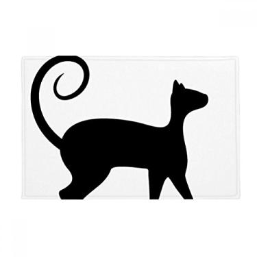 Imagem de DIYthinker Pet Lover Tapete de porta de banheiro com desenho de animal de gato preto antiderrapante