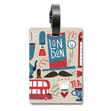 Imagem de Big Ben Ben, ônibus britânico, bandeira da Inglaterra, mala, etiqueta para bagagem, cartão de bagagem, etiqueta