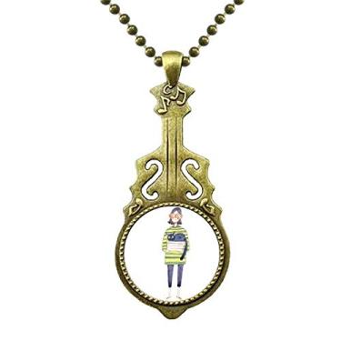 Imagem de DIYthinker Miaoji Colar de mulher Meganekko pintura gato antigo joia música pingente