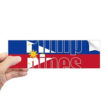 Imagem de DIYthinker Adesivo retangular para para-choque com nome da bandeira das Filipinas para janela
