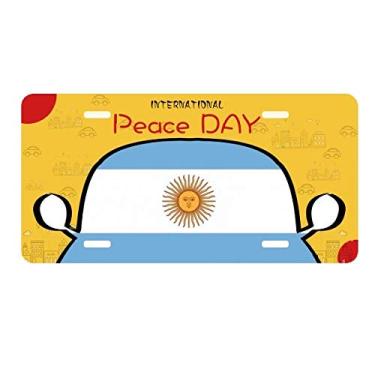 Imagem de DIYthinker Bandeira nacional da Argentina com placa de licença do país América do Sul Decoração de carro Dia da Paz