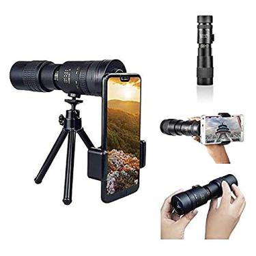 Imagem de Telescópio monocular, 4K 10-300X40 MM Zoom de alta definição, perfeito para concertos de caminhada, com suporte para smartphone e tripé