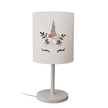 Imagem de Abajur Infantil Unicórnio - Base Branco Cúpula Branco 20x43