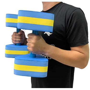 Imagem de Par Halteres Hidroginástica 29x16,5cm Grande DF1093-A G Azul/Amarelo