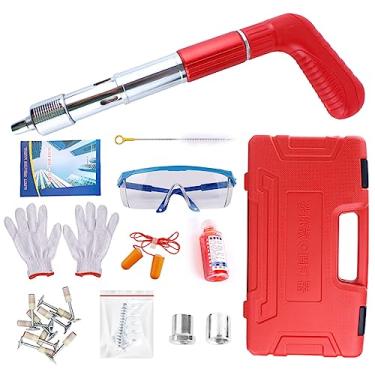 Imagem de Ferramenta manual de pistola de pregos de aço, pistola de prego de concreto, mini máquina portátil de tiro de pregos com 20 pregos, ferramenta de fixação de parede de prego para parede de cimento, madeira doméstica (Pistola de pregos+20 pregos)