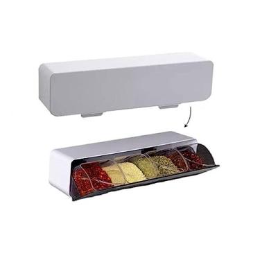 Imagem de Porta Tempero Condimentos Gaveta 4 Divisórias de Parede Cozinha