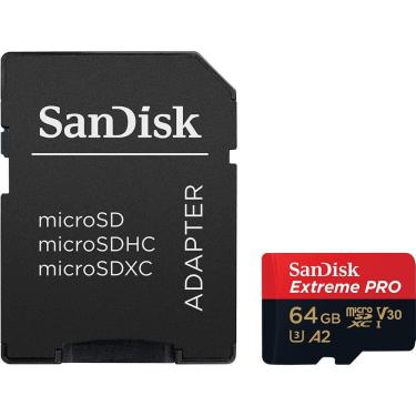 Imagem de Cartão microSDXC Sandisk UHS-I Extreme PRO 64GB - 200MB/s (com adaptador SD)