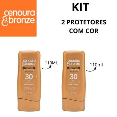 Imagem de Kit 2 Protetor Solar Com Cor Cenoura E Bronze Fps30