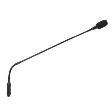 Imagem de Microfone de pescoço de ganso de 58 cm de mesa flexível microfone condensador pescoço de ganso 4 furos, microfones de pódio de liga de alumínio com para-brisas e indicador de LED para reuniões e videoconferências
