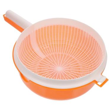 Imagem de HEMOTON Escorredor De Cozinha Para Legumes Lidar Com Cesto Escorredor Plástico Com Tampa Cesta De Secagem Reutilizável Peneira De Legumes Destacável