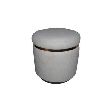 Imagem de Puff Quartzo Giratoria E Perfil Sintético Linho Cinza Granito