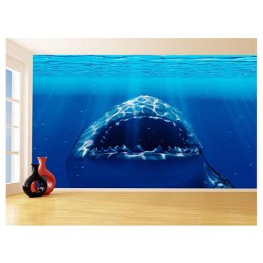 Imagem de Papel De Parede 3D Fundo Do Mar Tubarão Branco 3,5M Fm116
